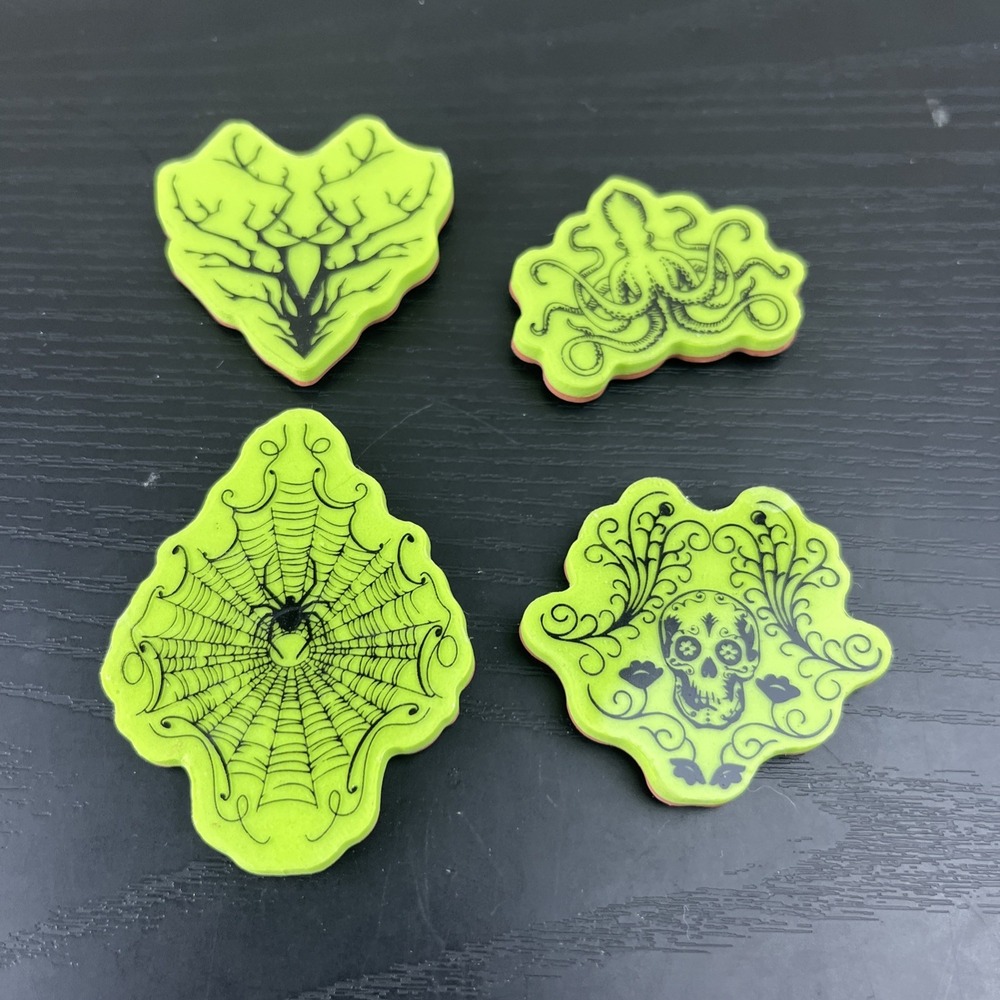 Halloween Mounted Rubber Stamps Lot of 4 Vintage Craft Scrapbooking Fall
